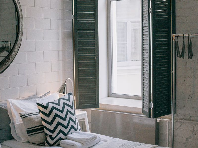 Minimalist room with a large window and soft light